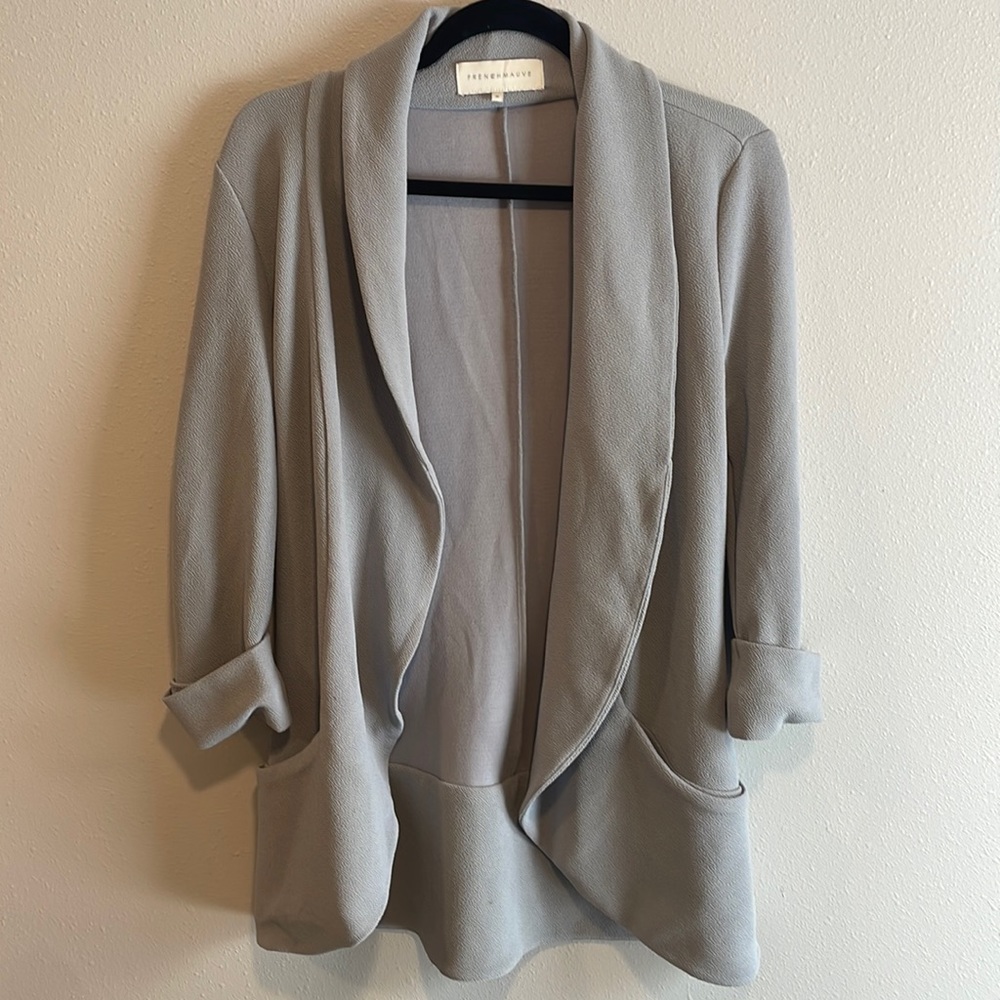 French Mauve 3/4 sleeve blazer - gray